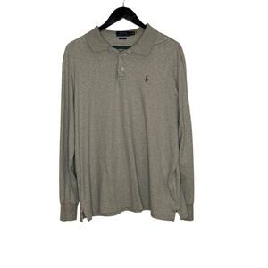 Polo Ralph Lauren Neutral Cream Classic Fit Long Sleeve Embroideed Shirt Mens XL